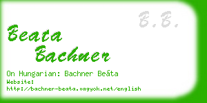 beata bachner business card